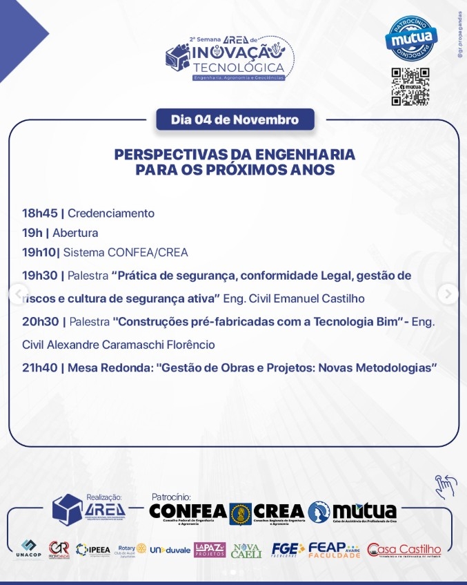 Cronograma de Palestras